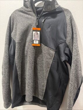 Spyder Men’s Gray and Charcoal Zip-Up Sweater